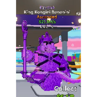 🔥 1x Crystal King Kongini Bananini (Ascended) $213M/s ⚡ FAST DELIVERY 🚀 GO UP FOR BRAINROTS FORTNITE