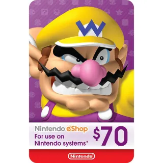 $70.00 Nintendo eShop - INSTANT DELIVERY!