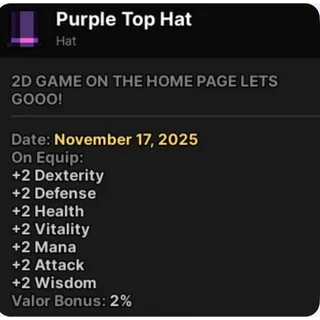 PURPLE TOP HAT PIXEL QUEST