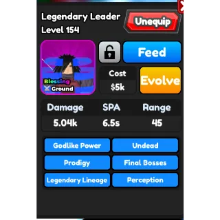exclusive unit legendarya leader (all stars tower defense)