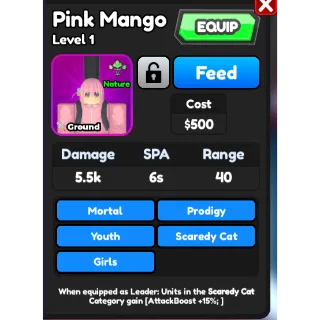 secret character pink mango (all stars tower defense)