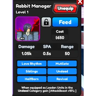 Rabbit Manager (all stars tower defense)