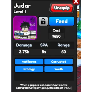 Judar exclusive unit (all stars tower defense)