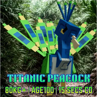 15 SECS TITANIC PEACOCK > NIGHTMARE MUTATION > 80KG+ AGE 100 > 15 SECS CD > GROW A GARDEN