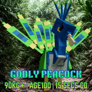 NIGHTMARE GODLY PEACOCK > 90KG+ AGE 100 > 15 SECS CD > GROW A GARDEN