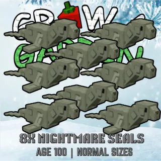 [BUNDLE] 8X NIGHTMARE SEALS > ALL AGE 100, ALL NORMAL SIZE > GROW A GARDEN 