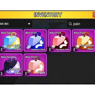 [BUNDLE] ALL PAIN FRUIT SKINS (SUPER SPIRIT, CELESTIAL, TORMENT, SADNESS, & FRUSTRATION)| BLOX FRUITS