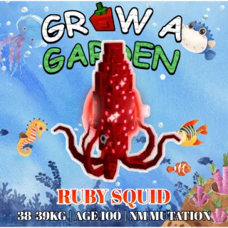 7X SEMI-HUGE NIGHTMARE RUBY SQUID > ALL 38-39KG > ALL AGE 100 > GROW A GARDEN