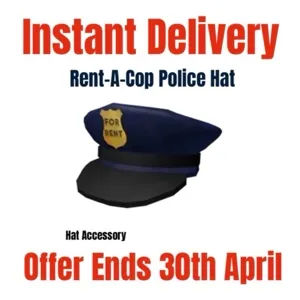 Rent A Cop Police Hat Toy Code Avatar - Instant Delivery 