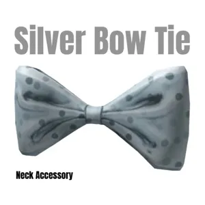 Silver Bow Tie Toy Code Avatar - In Stock - Fast Delivery ( 5mins - 12H Max )