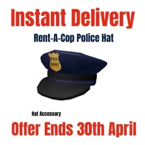 Rent A Cop Police Hat Toy Code Avatar - Instant Delivery 