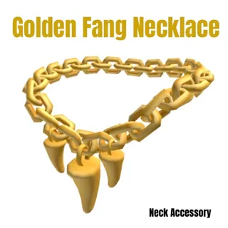 Golden Fang Necklace Toy Code Avatar - In Stock - Fast Delivery ( 5mins - 12H Max )