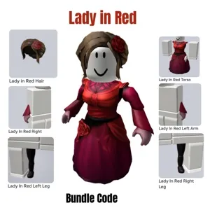 Lady In Red Virtual Item Toy Bundle Code Avatar - In Stock - Fast Delivery 