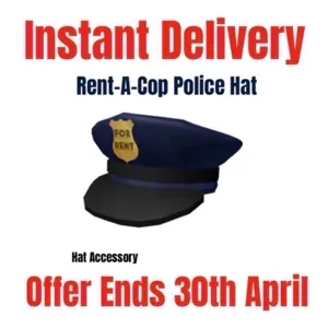 Rent A Cop Police Hat Toy Code Avatar - Instant Delivery 