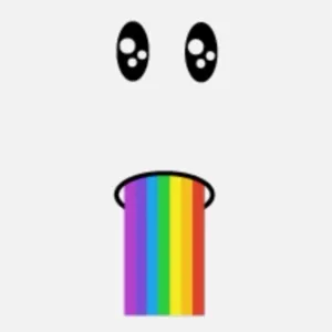 Rainbow Barf Face Virtual Item Toy Face Code Avatar  -In Stock - Fast Delivery 