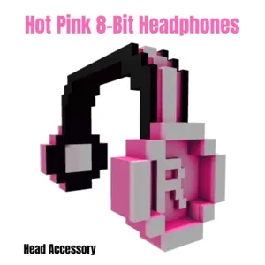 Hot Pink 8-Bit Headphones Toy Code Avatar - Delivered in 1hr - 30hr ( Not Instant)