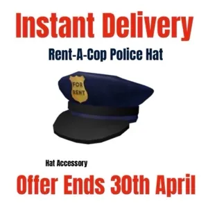 Rent A Cop Police Hat Toy Code Avatar - Instant Delivery 