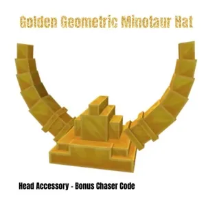 Golden Geometric Minotaur Hat Toy Code Avatar - Delivered in 1hr - 30hr ( Not Instant )