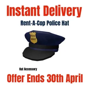 Rent A Cop Police Hat Toy Code Avatar - Instant Delivery 