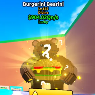 904.02Qn/s | Lucky Burgerini Bearini | Escape Tsunami For Brainrots | Max Level