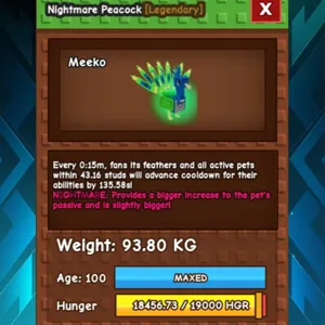 93KG | 15s CD No Toy | Titan Nightmare Peacock