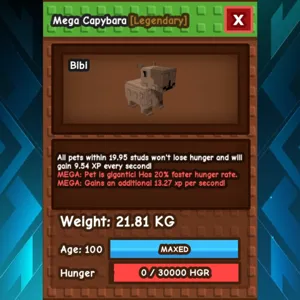 Mega Capybara | Max Age | 21.81KG