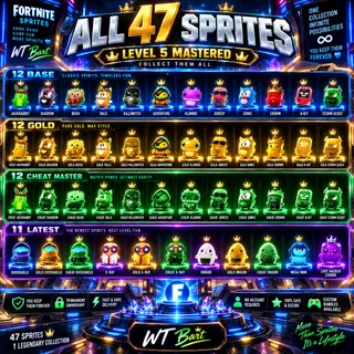 Fortnite ALL 47 SPRITES | LEVEL 5 MASTERED | BASE + GOLD + CHEAT MASTER | KEEP ALL FOREVER