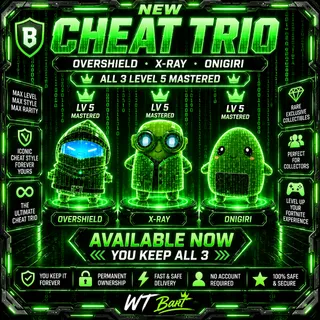 Fortnite CHEAT MASTER TRIO | OVERSHIELD + X-RAY + ONIGIRI | ALL LEVEL 5 MASTERED | KEEP ALL 3