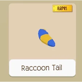 Blue and yellow raccoon tail ajpw