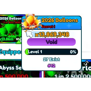 (#12) (1/27) RAINBOW VOID 2026 Balloons | Tap Simulator Secret Pet