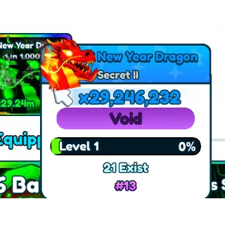 (#13) (1/21) RAINBOW VOID New Years Dragon | Tap Simulator Secret Pet