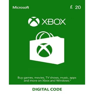 Xbox Gift Card 20 GBP 
