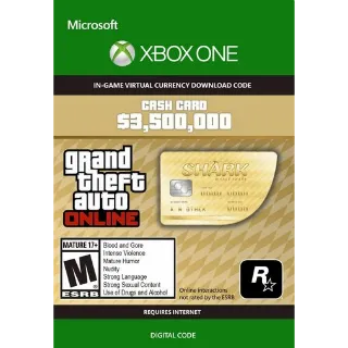 GTA V 5 Great Whale Shark Cash Card Xbox