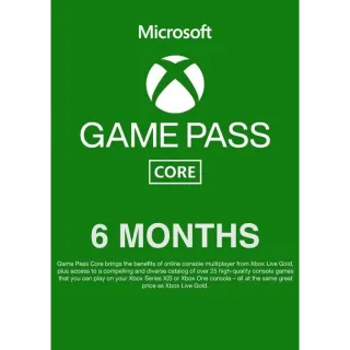 GAME PASS CORE 6 MONTH