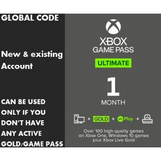 Xbox Game Pass Ultimate 1 Month Non-stackable