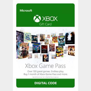 XBOX Game Pass Gift Card, 1 each