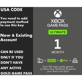 Xbox Game Pass Ultimate 1 Month Non-stackable