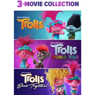 Trolls 3-Movie Collection HDX VUDU OR HD ITUNES VIA MA