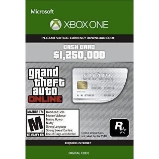 GTA V 5 Great White Shark Cash Card Xbox One Key/Code Global