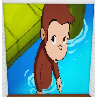 adopt me pixel art curious george