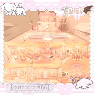 Huge Coquette Pink Mansion Kawaii Cutecore Adopt Me Home House Build Pet Grind House