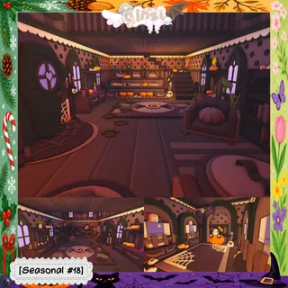 Haunted Pumpkin Hall Seasonal Adopt Me Home House Build Pet Grind House