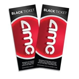 AMC Theatres® Black Ticket x 1 ( Only 1 Ticket ) --- AUTO DELIVERY