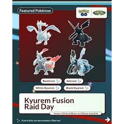 30 x KYUREM FUSION RAID DAY PRE ORDER AVILABLE – JAN 10, Slots are LIMITED due to the short event window - Book now !
