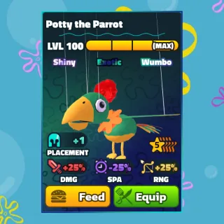 SPONGEBOB TOWER DEFENSE - POTTY THE PARROT - 5 STARS