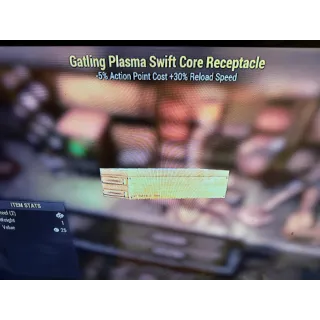 Gatling plasma swift core receptacle