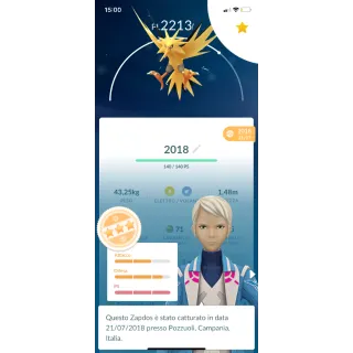 Pokemon go ZAPDOS 2018