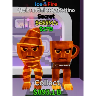 Fortnite Steal The Brainrot Ice & Fire Croissantini et Caffettino