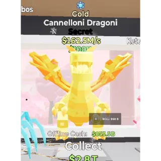 Fortnite Steal The Brainrot Gold Cannelloni Dragoni with Ice cube trait