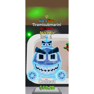 Fortnite Steal The Brainrot Ice & Fire Tiramisubmarini 1 trait